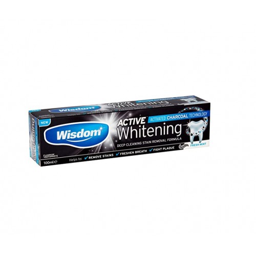 Зубная паста Wisdom Active Whitening Charcoal, 75мл, арт.2725