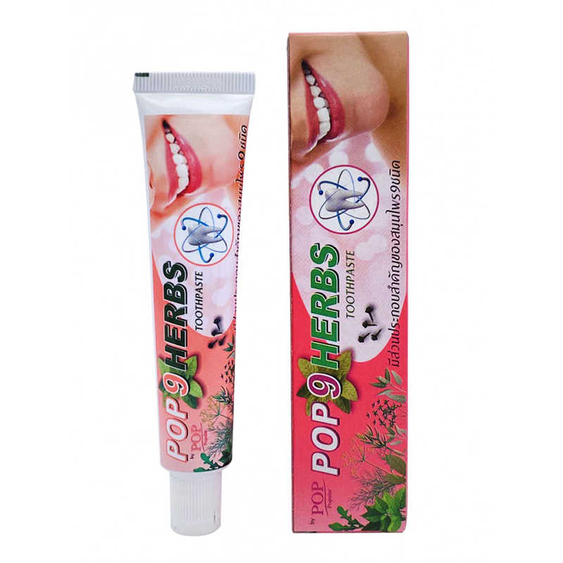 Зубная паста растительная “POP 9 Herbs Toothpaste” 9 трав против кариеса и налета, 50гр, арт.3056