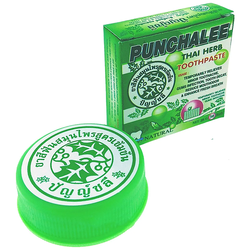 Зубная паста растительная “Punchalee Herbal Toothpaste” отбеливающая с ментолом, 25гр, арт.7612