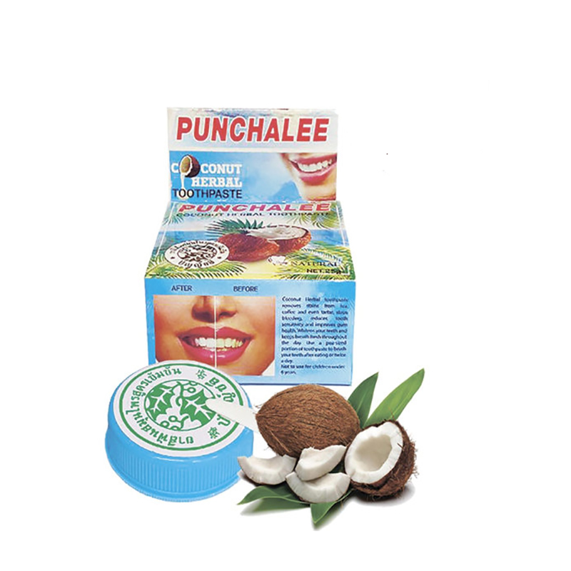 Зубная паста растительная “Punchalee Coconut Herbal Toothpaste” отбеливающая с кокосом, 25гр, арт.7643