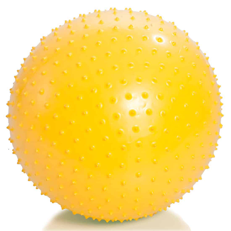 Мяч гимнастический игольчатый с насосом М-155 (55 см, желтый)