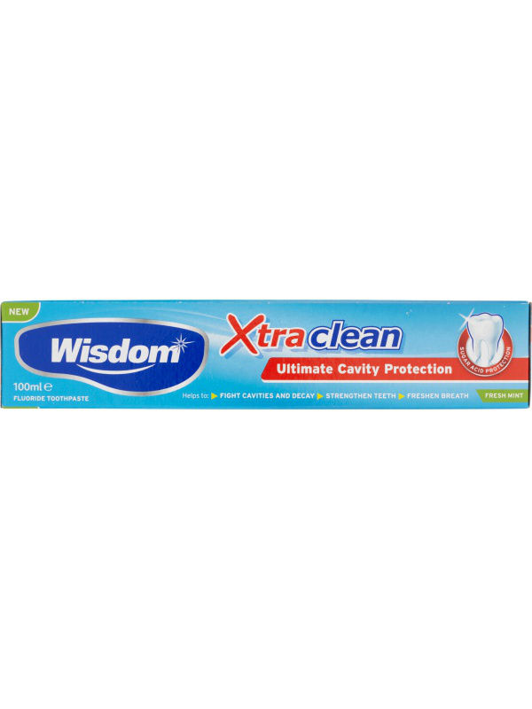 Зубная паста для укрепления эмали мятн. Wisdom Xtra Clean Ultimate Cavity Protection 100мл, арт.2722